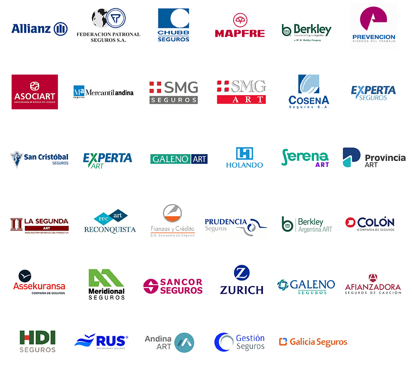 Logos de las aseguradoras con las que trabajamos